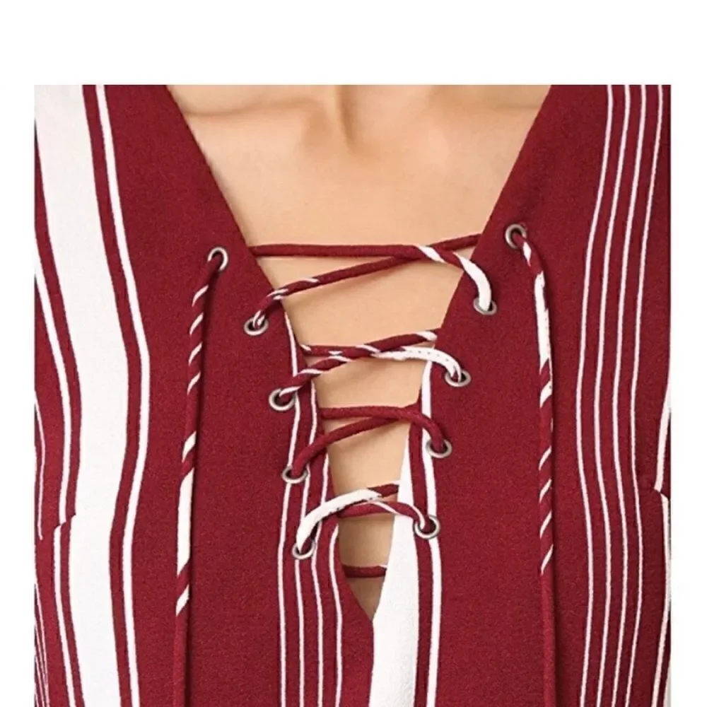 Lovers + Friends Compass Fit & Flare Mini Striped Dress